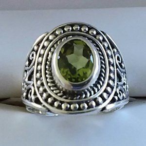 Size - 5 Sterling Silver Peridot Ring